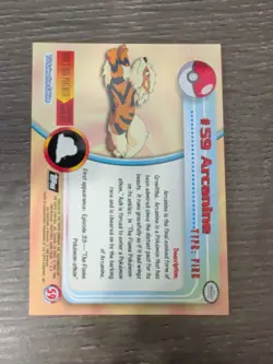 1999 Topps Pokemon TV Animation Edition Series 1 Holo #59 Arcanine - Image 2