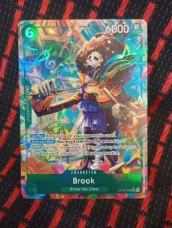 One Piece Brook Bandai OP15-032 Super Rare Character Card SR 6000 Power 💥CLEAN - Image 1