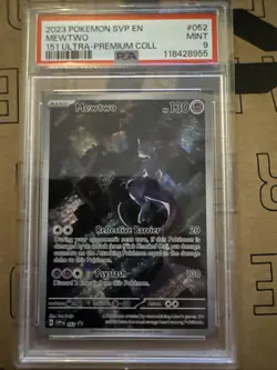 Pokemon TCG Mewtwo Illustration Rare SVP052 151 Black Star Promo Card PSA 9 - Image 1