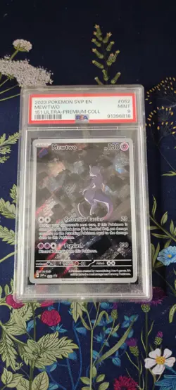 Pokemon TCG Mewtwo Illustration Rare SVP052 151 Black Star Promo Card PSA 9 - Image 1