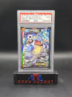 2016 Pokemon XY Black Star Promo Blastoise EX Full Art Red & Blue XY122 PSA 9 - Image 1