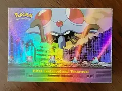 VLP! 2000 Topps Pokemon TV #EP18 Tentacool and Tentacruel Rainbow Foil - Image 1