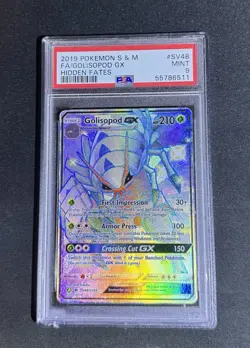 2019 Pokemon Sun & Moon Hidden Fates Golisopod GX Full Art #SV48 PSA 9 Mint - Image 1