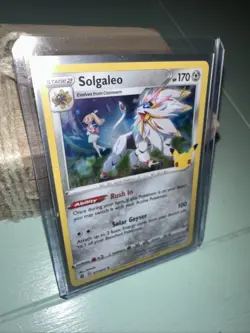 Solgaleo Celebrations #021/025 Holo Rare Pokemon NM In Sleeve And Toploader - Image 1