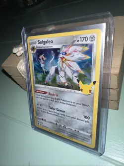 Solgaleo Celebrations #021/025 Holo Rare Pokemon NM In Sleeve And Toploader - Image 2