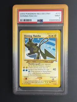 Pokemon Shining Raichu Neo Destiny Unlimited Holo Secret #111 PSA 9 New Cert - Image 1