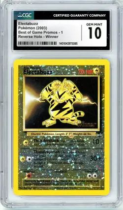 Pokemon Electabuzz #1 Best of Game Winner Reverse Holo CGC 10 Gem Mint - Image 1