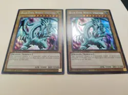 2x Blue-Eyes White Dragon SBC2-ENB02 Prismatic Secret Rare 1st Ed LP - Image 3