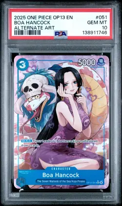 2025 ONE PIECE OP13 051 CARRYING ON HIS WILL BOA HANCOCK ALT ART PSA 10 GEM MINT - Image 1