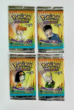 2000 Pokemon 1st Edition Gym Heroes Empty Pack Wrapper Art Set - Image 1