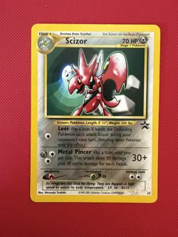 Scizor Pokemon Black Star Promo Card #33 Pokemon League 2001 - Image 1