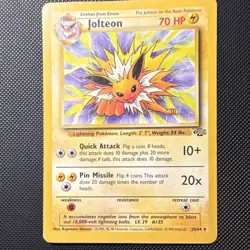 Pokemon Jolteon Jungle Rare Regular Unlimited 20/64 1999 Pokemon TCG Card - Image 1