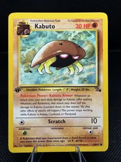 Pokemon Fossil 1st Edition Kabuto Tentacool Mr. Fuji 1999 Vintage 3 card Lot - Image 1