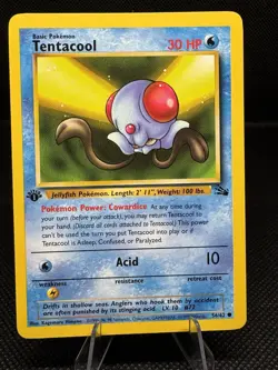 Pokemon Fossil 1st Edition Kabuto Tentacool Mr. Fuji 1999 Vintage 3 card Lot - Image 3