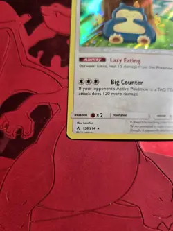 NM+ Snorlax 158/214 Sm Unbroken Bonds Holo Rare 2019 Pokemon Card - Image 3