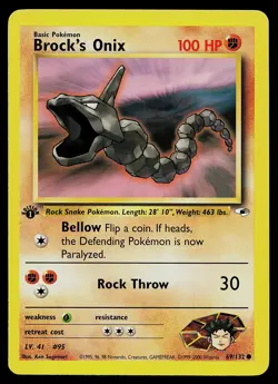 Pokemon Card - Brock's Onix Gym Heroes 69/132 Common 1st Edition - Image 1