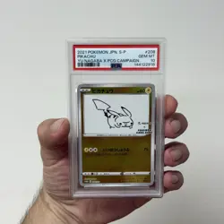 2021 Pokemon JPN Pikachu #208 Yu Nagaba X Pokemon Card Game Campaign PSA 10 - Image 3