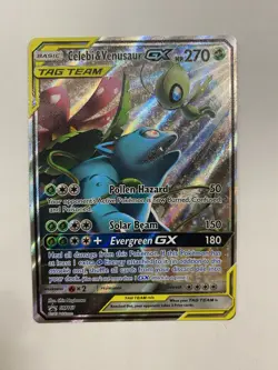 Pokemon Sun & Moon Ultra Rare Black Star Celebi & Venasaur-GX Promo Card #SM167 - Image 1