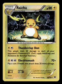 Raichu 49/162 Reverse Holo Rare XY Breakthrough Pokemon Card - Image 1