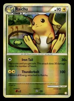 Raichu 10/123 Reverse Holo HeartGold SoulSilver Pokemon Card - Image 1