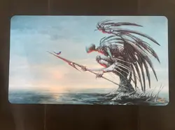 PHYREXIAN ANGEL - Seb McKinnon signed playmat - Rare Kickstarter MTG (Blue) - Image 1