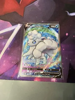 Pokemon TCG Alolan Vulpix v 173/195 Silver Tempest Full Art ( Raised Foil) - Image 1