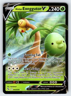 Alolan Exeggutor V 005/078 2022 Pokemon GO Set Pokemon Card TCG Ultra Rare - Nm - Image 1