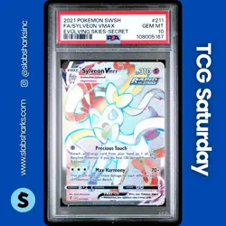 2021 POKEMON SWSH EVOLVING SKIES #211/203 SYLVEON VMAX SECRET RARE PSA 10 - Image 1