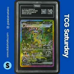 2024 POKEMON TERASTAL FEST JP #200/187 LEAFEON EX SPECIAL ART RARE TAG 10 - Image 1