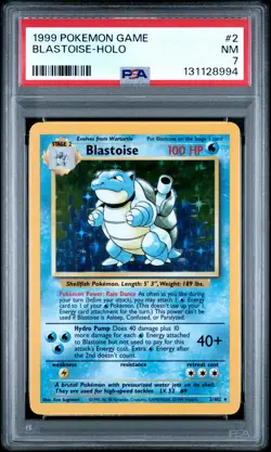 1999 POKEMON GAME #2 BLASTOISE-HOLO PSA 7 - Image 1