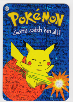 Pikachu #025 - Vintage Pokemon Vending Prism Holo Sticker Card 2000 Nintendo - Image 1