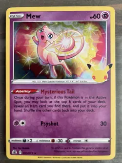 Mew 11/25 Celebrations Holo Rare NM Pokemon TCG - Image 1
