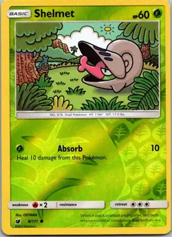 Pokemon Crimson Invasion Shelmet Reverse Holo 8/111 - Image 1