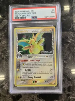 2005 Pokemon EX Dragonite Rev. Foil Delta Species #3 PSa 7 - Image 1