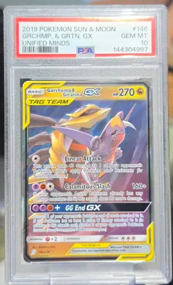 PSA 10 Garchomp & Giratina GX #146 Pokemon Unified Minds - Image 1