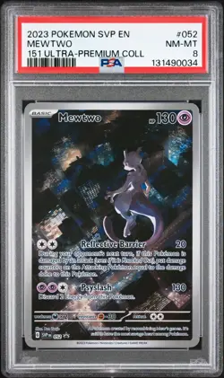 2023 POKEMON SVP EN-SV BLACK STAR PROMO 151 ULTRA-PREM COLL #052 MEWTWO PSA 8 - Image 1