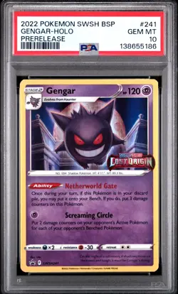 Pokemon Gengar SWSH241 Black Star Promo PreRelease PSA 10 GEM MINT - Image 1
