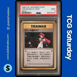 1998 POKEMON JP GYM BOOSTER 1: LEADERS' STADIUM THE ROCKET'S TRAP HOLO PSA 9 - Image 1