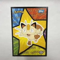 Pokemon Topps Meowth Sticker Non Foil Mewtwo Strikes Back - Image 1