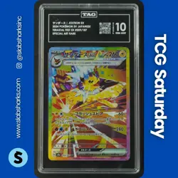 2024 POKEMON TERASTAL FEST JP #209/187 JOLTEON EX SPECIAL ART RARE TAG 10 - Image 1