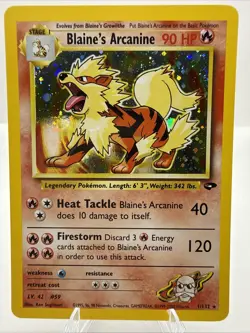 Blaine's Arcanine 1/132 Pokemon Gym Challenge Holo LP/NM Condition A - Image 1
