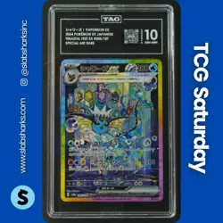 2024 POKEMON TERASTAL FEST JP #205/187 VAPOREON EX SPECIAL ART RARE TAG 10 - Image 1