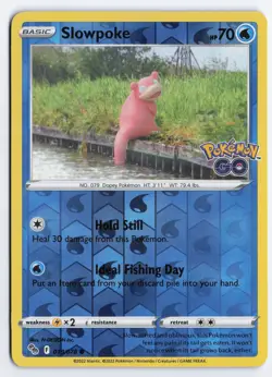 Slowpoke 019/078 Pokemon GO Common Reverse Holo NM - Image 1