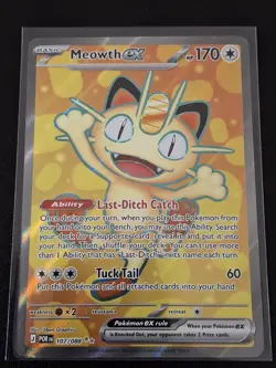 Pokemon TCG Perfect Order Meowth ex Full Art 107/088 - Image 1