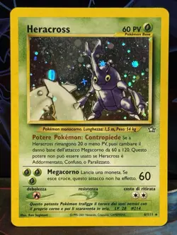 HOLO BLEED Pokemon NEO GENESIS HERACROSS HOLO 6/111 RARE! NM IT - Image 1