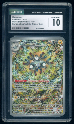 2024 Pokemon Magneton Surging Sparks Elite Black Star Promo 159 CGC 10 Gem Mint - Image 1