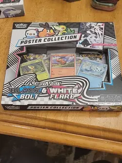 Pokemon TCG Black Bolt & White Flare Poster Collection Box Factory Sealed Lot14 - Image 1