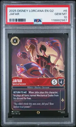 Jafar Spectral Sorcerer 6/35 Disney Lorcana Card Jafar Palace Heist PSA 10 POP 1 - Image 1