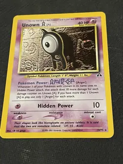Unown A *Holo* Unlimited Neo Discovery 14/75 Rare Vinatge Pokemon TCG WOTC - Image 3