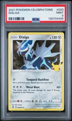 2021 POKEMON CELEBRATIONS #020 DIALGA PSA 9 - Image 1